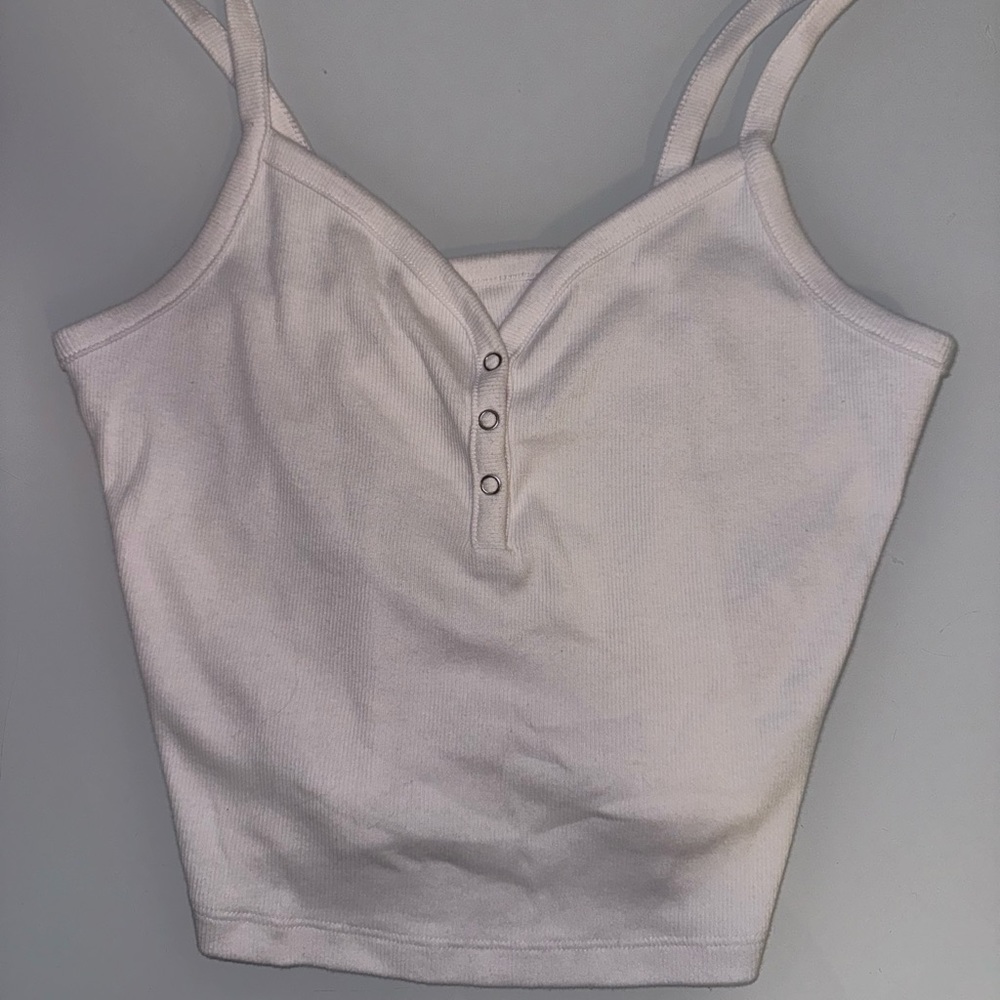 White Buttoned Tank Too